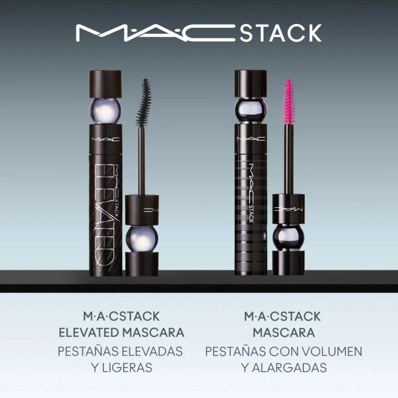Máscara de Pestañas MAC MACStack Elevated Black Stack Larga Duración