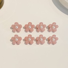 Set of 20 Black Mini Hair Clips for Girls Braided Hair Clips Bangs Clips Exquisite Side Clips Headdress Hair Clips（pink pearl）