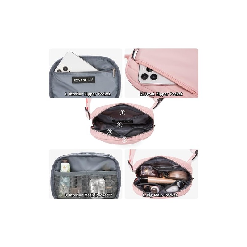Riñonera unisex con correa ajustable, Rosa, 8.5 inches, Elegante riñonera