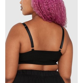 Victoria's Secret Pink Loungin Wireless Push Up Bra, Padded, Cropped, T Shirt Bras for Women, Black (M)