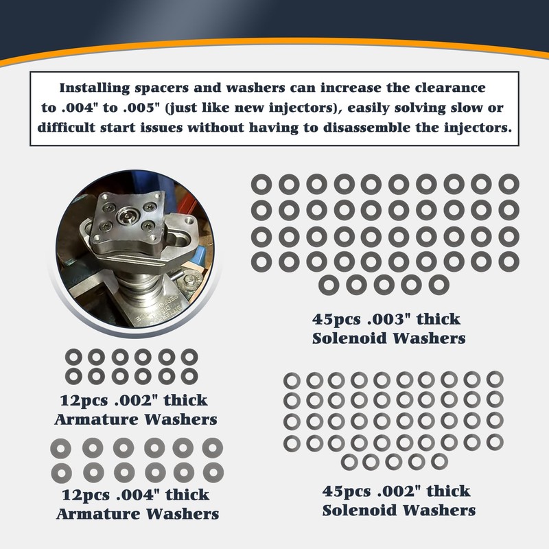 VSEK 7.3L Injector Rebuild Kit Shim Kit Compatible with 1994-2003