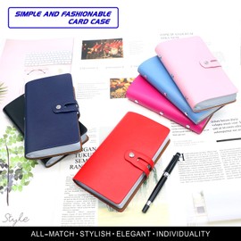 Padike RFID Credit Card Holder Business Card Organizer Business Card Holder, with 96 Card Slots Credit Card Protector for Managing Your Different Cards to Prevent Loss or Damage (Azure)