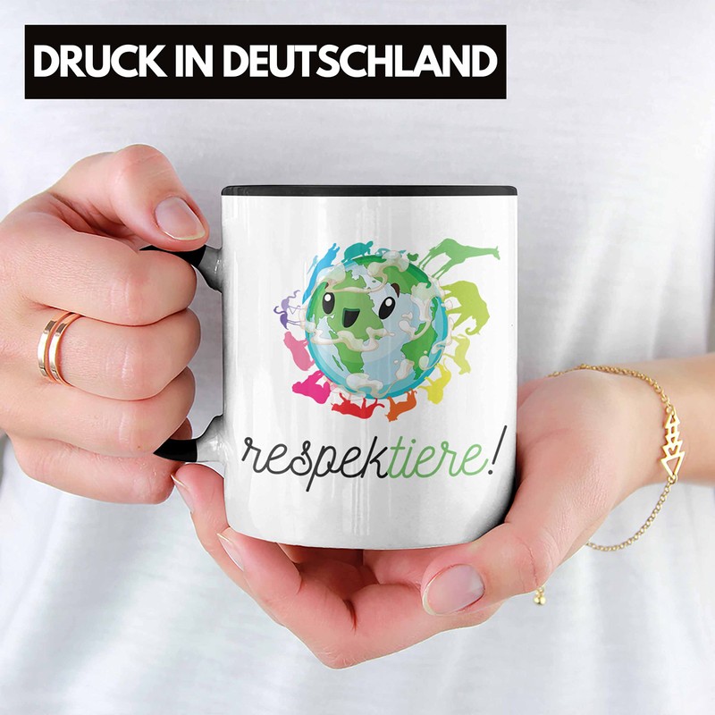 Trendation - Respek-Tiere Tierschutz Tasse Veganer Geschenk Vegan Vegetarier Geschenkidee