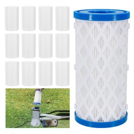 Tearom 12 Packs Universal Replaceable Pool Filters, Suitable for Type A, C or III Above Ground Pools Reusable Pool Filter for Filter Pump for Efficient Filtration and Keep The Water Clean
