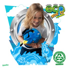 EcoBuddiez - Blue Tang from Deluxebase. Large 40cm Soft Plush Animals made from Recycled Plastic Bottles. Eco-Friendly Cuddly Gift for Kids and Cute Stuffed Animal Toy for Toddlers.
