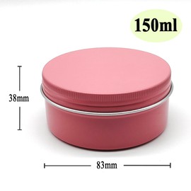 Wopanxye Pack of 6 150 ml Aluminium Jars with Lids, Empty Makeup Lip Balm Containers, Round Travel Metal Jars, 5 oz Cosmetic Jars, Metal Jars for Ointments, Creams, Candles, Powder, Tea, Beads, Lotion