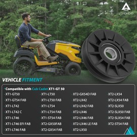 USHDHDID 756-05024 V-Idler Pulley, 756-05032 Flat Idler Pulley, 754-05027 (1/2" X 91") Tractor Drive Belt Compatible with Cub Cadet GT50, GT54, LT42, XT1, XT2, ZT1, ZT2