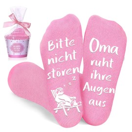 BOYATONG Grandma Gift Birthday Socks, Small Gifts for Women for Christmas, Funny Christmas Gifts with Saying Bitte Nicht Stören Oma Ruht Ihre Augen aus, Gifts for Grandma, Grandma