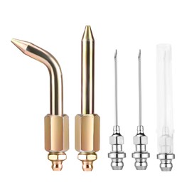 Gosknor Grease Gun Needle Tips, Straight & Bent Needle Nozzle Dispenser Fitting Coupler for Precision Greasing Grease Injector with Adapter for Ball Joints Bushings Bearings & Rubber Boots