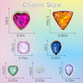 Bling Shoe Charms for Women, 32 Pcs Removable Shoe Decoration Charms, Colorful Jewel Shoe Accessories Gems Shoe Charms for Girls Party Favors Birthday Gifts