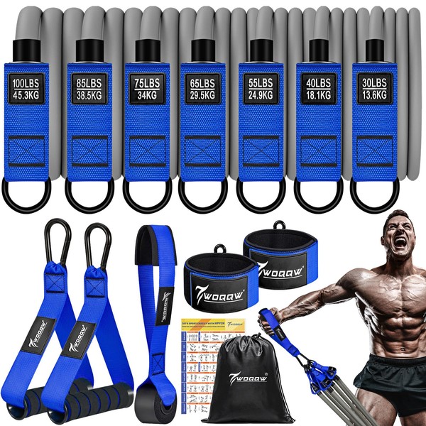 Resistance Bands, 450bs Heavy Exercise Bands with Handles, Workout Bands