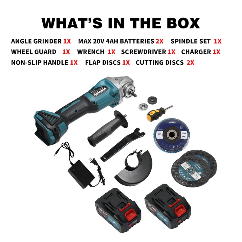 20V Cordless Angle Grinder, 4" and 4-1/2" Electric Angle Grinder