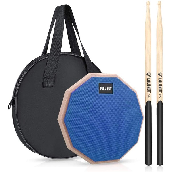 LOLUNUT Dumb Drum Practice Pad,2-sided Silent Practice Pad Soft Rubber