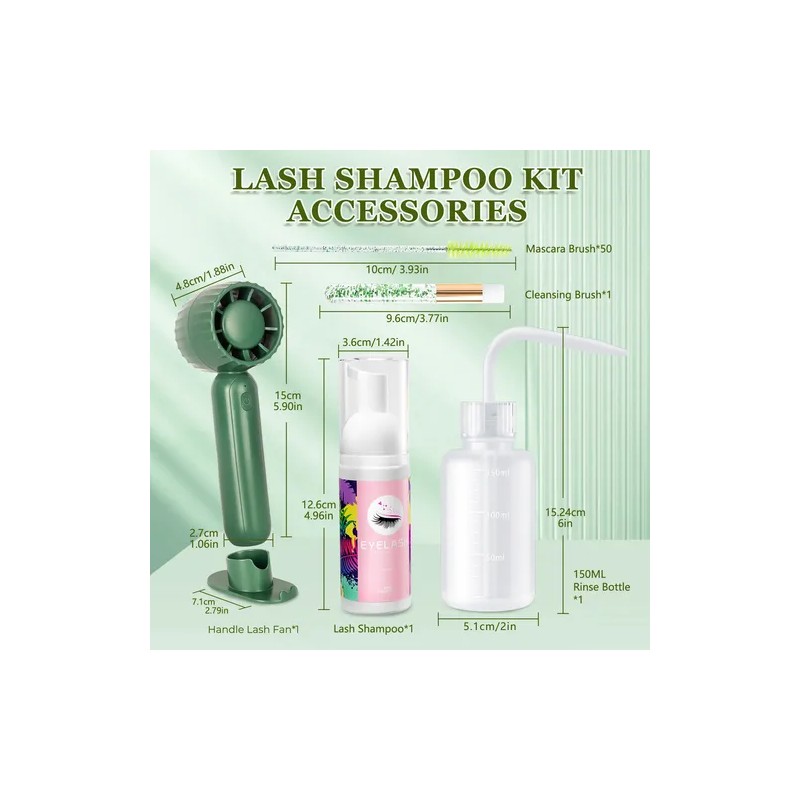 Shampoo Espuma Para Pestañas Y Brocha Para Extensiones Kit