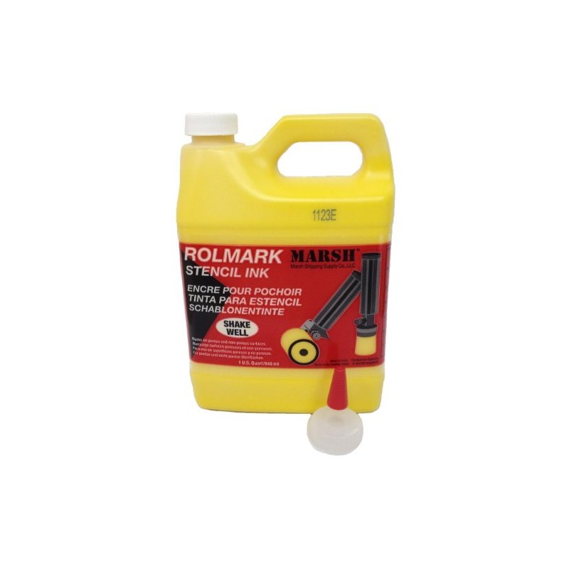 MARSH Rolmark Stencil Ink, 1 qt Can, Yellow