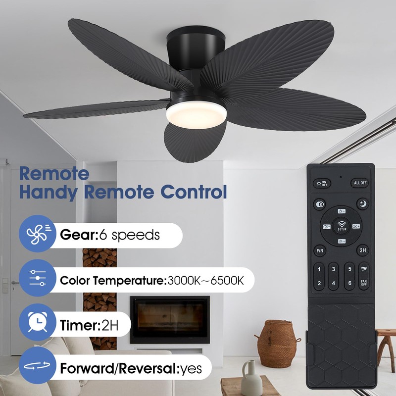 Surtime Palm Leaf Ceiling Fans with Lights-42 Tropical Ceiling Fan