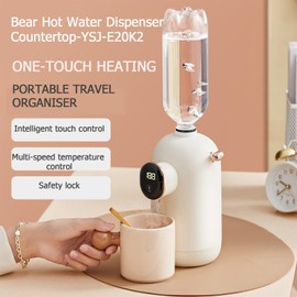 Bear Portable Instant Hot Water Dispenser, 1600W Mini Countertop Water Dispenser with 6 Temperatures Options, Bottled/Bucket Dual Purpose, Digital Display, for Travel/Hotel/Office/Dorm