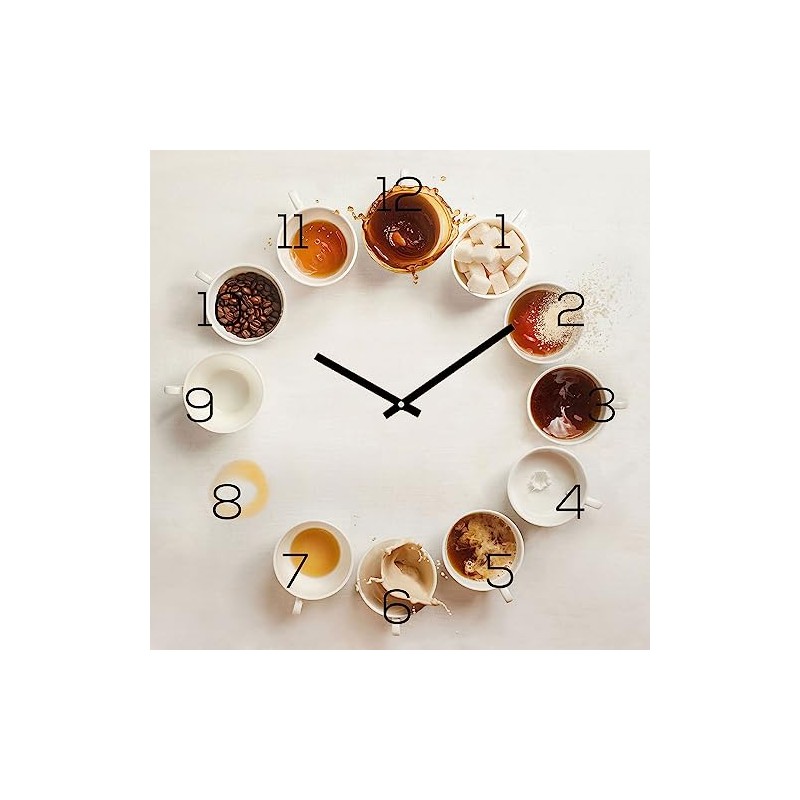 Wall Clock 30 x 30 cm Aluminium Dibond Kitchen Clock