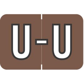 AMZfiling Alphabetical File Folder Labels- Letter U, Brown, Barkley ABKM and Sycom Compatible (Polylaminated, 225/Package)
