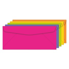 Astrobrights Color #10 Self-Seal Envelopes, 4.125" x 9.5", 24 lb/89 gsm, "Happy" 5-Color Assortment, 200 Pack (92109), Yellow,Orange,Green