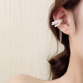 Tassels Ear Cuffs for Women Trendy Non Piercing Moon Huggie Ear Cuff Earrings Gold Cuff Fake Earrings Cartilage Earrings