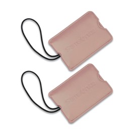 Samsonite Vinyl Rectagular ID Tags, Dusty Rose, Pack of 2