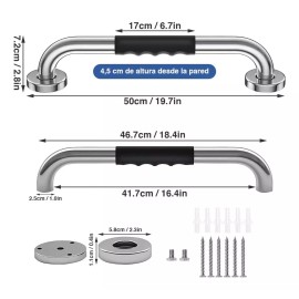 DERUIROALIS 2 Barras Agarradera De Seguridad Baños Apoyo Acero Inox 50cm