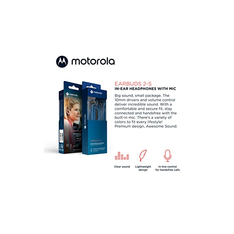 Motorola Earbuds 2S Audífonos con Micrófono Manos Libres Nueva Línea