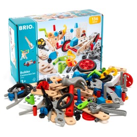 BRIO Builder 34587 - Builder Construction Set - 136-Piece Construction Set STEM Toy with Wood and Plastic Pieces for Kids Age 3 and Up