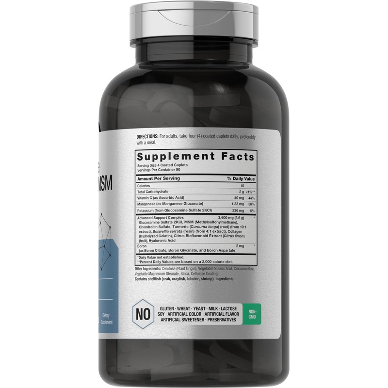 Horbäach Glucosamine Chondroitin MSM | 3600 mg | 360 Caplets