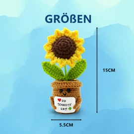 Du Schaffst Das Geschenk Sonnenblumen - Pocket Hug Positive Potato Potato Crochet Lucky Charm Graduation Exam Testimony Good Luck Get Well Soon Home Decoration Figures