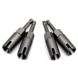 4PCS Deep Power Wing Nut Driver Slot Wing Nut Drill Bit Socket Wrenches Tool 1/4" Hex Shank for Panel Nuts Screws Eye Q Hanger C Hook Bolt