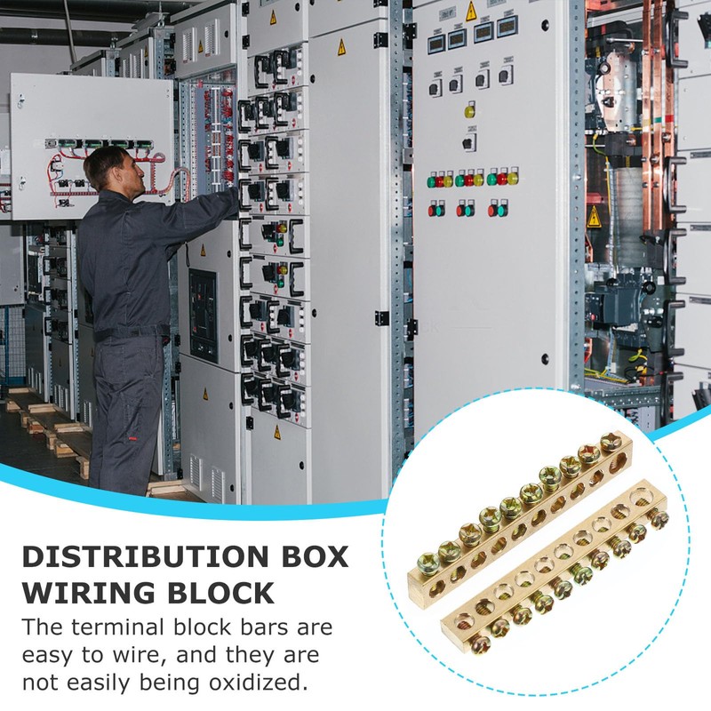 VILLCASE 10 Pcs 12 Holes Earthing Rod Distribution Cable Brass