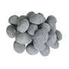 Grey Gas Logs Ceramic Pebbles,24PCS Gas Fireplace Logs,Inside Fireplace Accessories,Ceramic