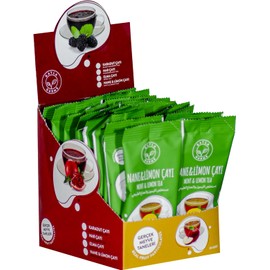 Kayla Gurme Mint&Lemon Tea Single-Use Packs (20 x 16g) With Real Mint&Lemon Granules, Herbal tea bags with real pieces