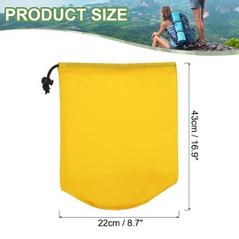 PATIKIL Stuff Sack, 9 x 17 Inch Waterproof Outdoor Storage Sack Portable Drawstring Dust Flap Bag Lightweight Sleeping Bag for Camping Hiking Backpacking, Yellow