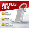 Mytee Products Heavy Duty Adjustable Trailer Stake Pocket D Ring
