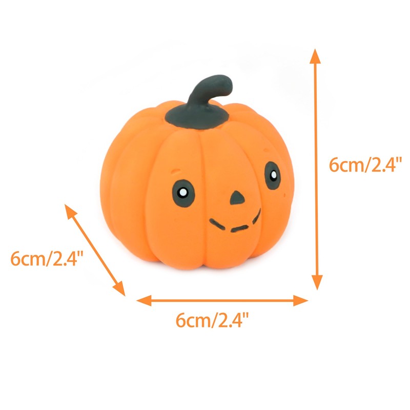 CHIWAVA 3PCS 2.4" Funny Pumpkin Latex Dog Toy Set Interactive