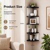 No-Drill Corner Shelf Wall Mount, 5-Tier Floating Corner Bookshelf with