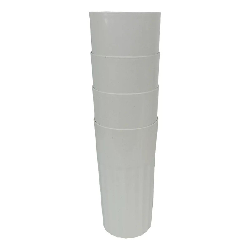 Boris 6 Vasos 440ml Plástico Blancos Económicos Mayoreo