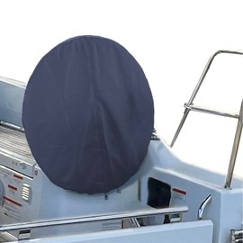 SavvyCraft Waterproof Boat Steering Wheel Covers, Heavy Duty Solution-Dyed 600D Fade-Resistant UV Protection Sailboat Yacht Marine Steering Wheel Protector Case, Vecro and Zipper Closure Navy 26"