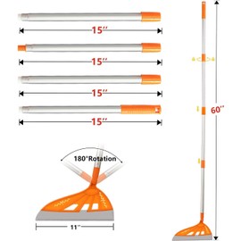 Magic Air Silicone Broom Sweeper, Multifunction Silicone Broom, Household Squeegee for Floor Cleaning, Bathroom, pet Hair, Dog Brush Set Orange