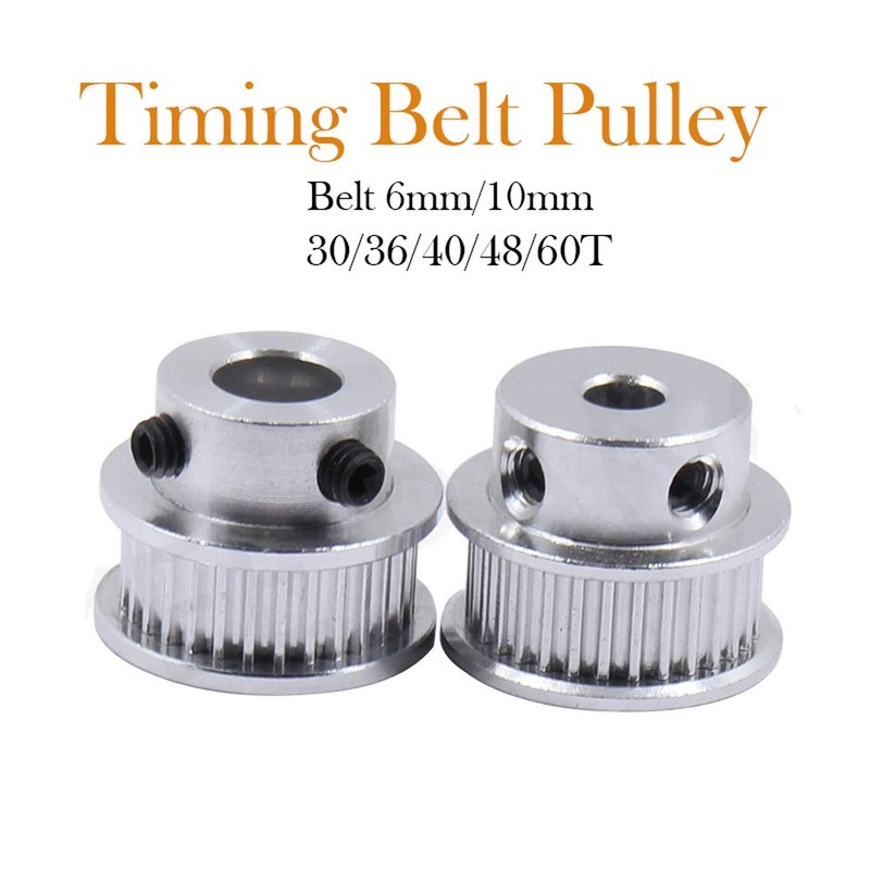 GT2 Timing Belt Pulley 30/36/40/48/60 Teeth Bore for 5/6.35/8/10/12mm Drilling