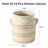 ATLZBLTCI Ceramic Farmhouse Kitchen Utensil Holder for Countertop, Rustic Cooking