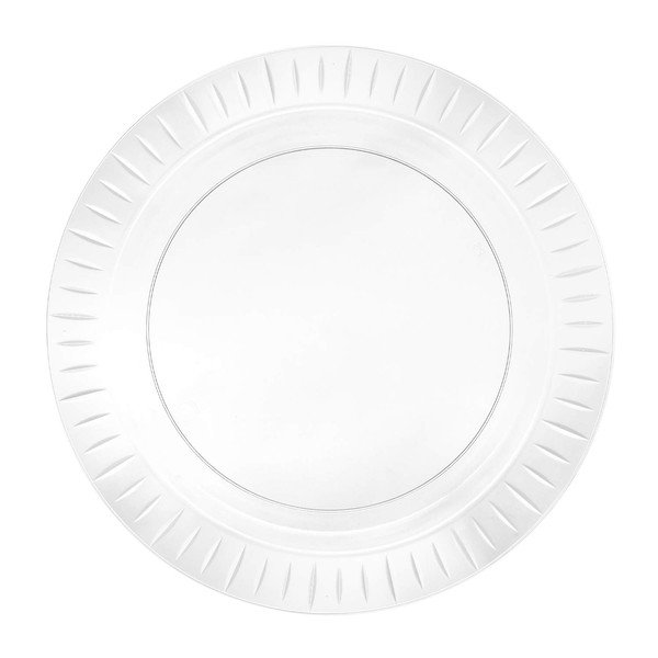 Party Essentials Elegance Quality Hard Plastic 10.25-Inch Round Party/Dinner Plates, Clear, 14 Count