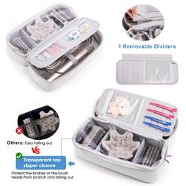 ELCUPA Hair Tools Travel Case with Black Hair Dryer Bag, Large Hair Tools Travel Carrying Case for Shark FlexStyle/SmoothStyle - Hair Air Wrap Dryer Storage Case Flat Curling Iron Travel Organizer