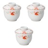 3個セット 赤絵小花蒸し碗 （小） [ 8.5×8.3㎝(180㏄) ] | むし碗 強化磁器 セトモノホンポ(Setomonohonpo)