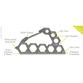 Bison Designs Kool Tool - Llavero con mosquetón (14 Piezas), Color Gris
