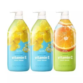 Happybath 해피바스 바디워시 유채꽃 비타민E, 750g ,2개 + 생귤 비타민C, 750g, 1개 Happy Bath Body Wash Canola Flower Vitamin E, 750g, 2 pieces + Fresh Tangerine Vitamin C, 750g, 1 piece