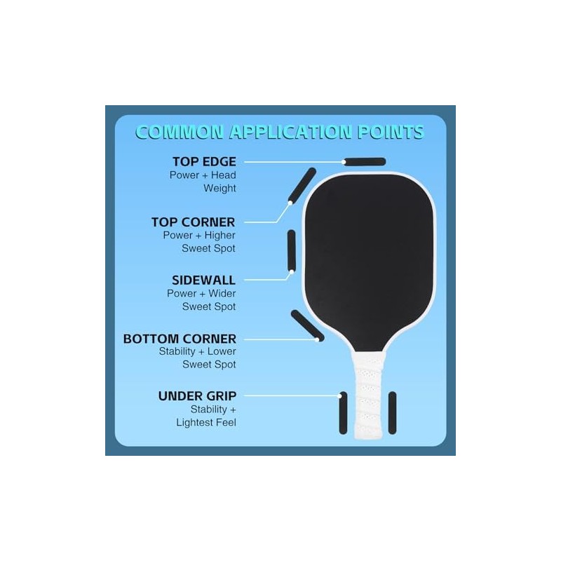 Pickleball Paddle Tungsten Tape 10 Pack, 3g Adhesive Weight Strips